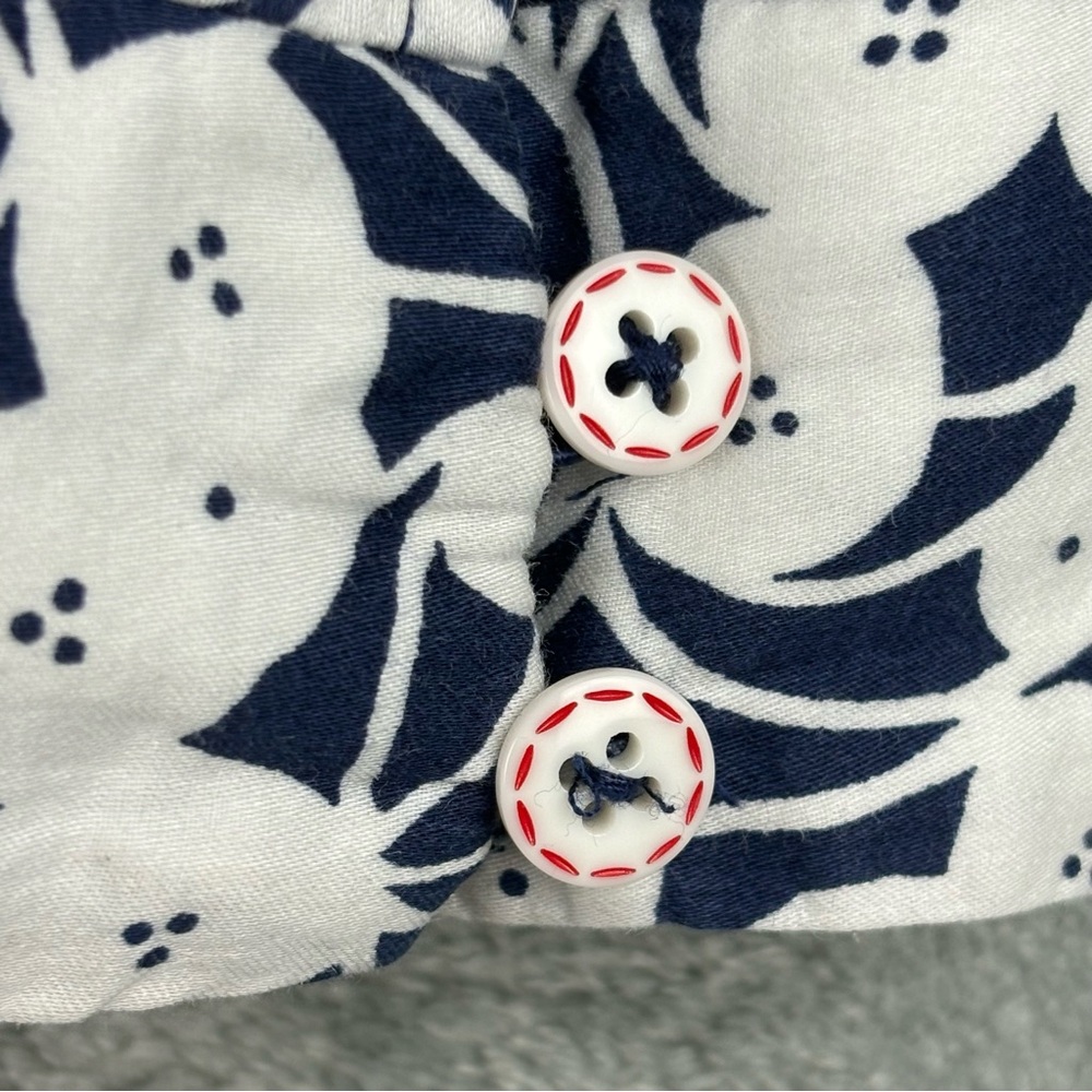 Anthropologie Postmark Top Womens 12 Blue White Floral V-Neck - Picture 7 of 16